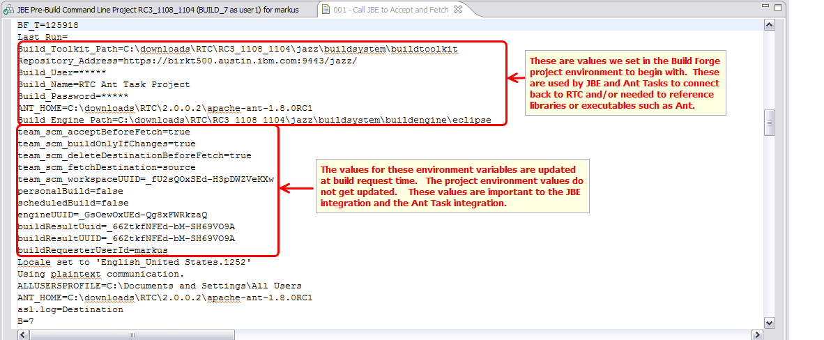 Environment Updates in Logs