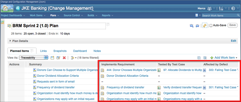 Traceability View