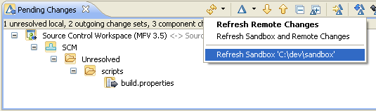 Refresh Sandbox in Pending Changes View