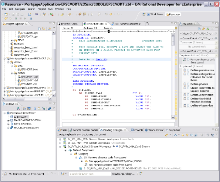 Rational Developer for zEnterprise based on RTC