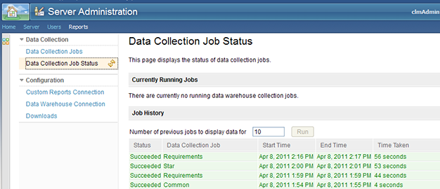 Data Collection Job Status