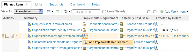 Traceability View