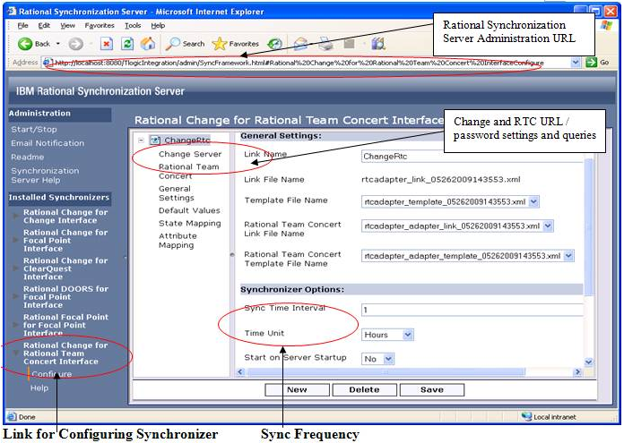 Link for configuring Synchronizer