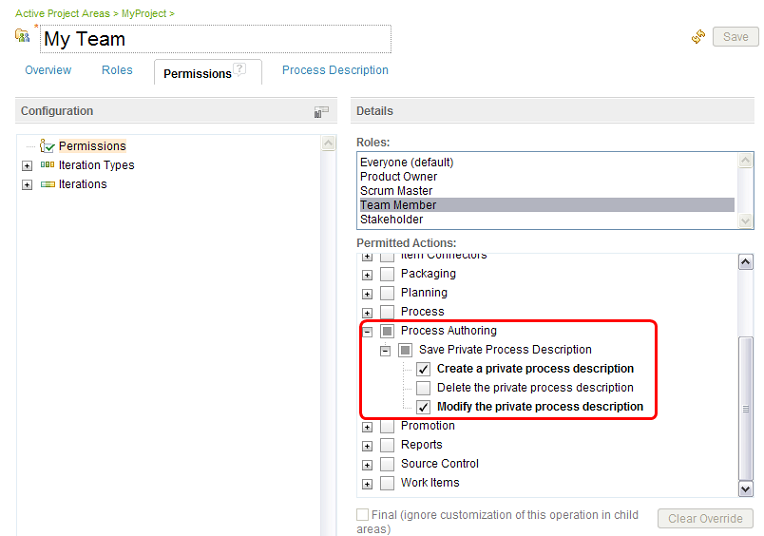 Setting Process Description Permissions