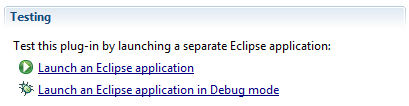 Launch an Eclipse application link