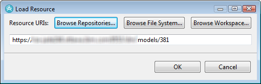 Load Resource dialog with URI