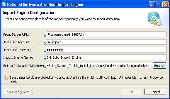 Picture 5 - Import Engine Configuration Dialog