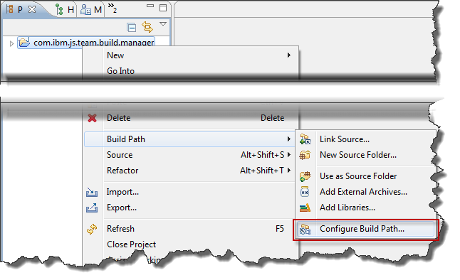 Open the Configure Build Path context menu