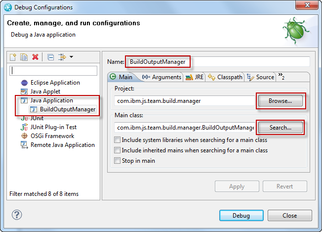 Create a new 'Launch Configuration' for the Java Application
