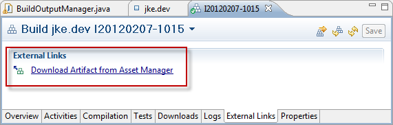 Build result that is marked as deliverable now contains link to published IBM Rational Asset Manager Asset Version