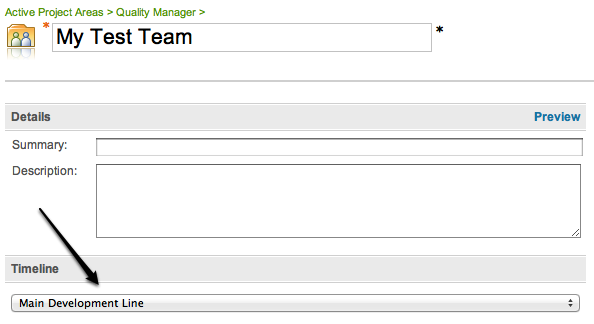 Association between project area and timeline