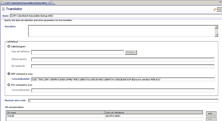 Copy Cobol Batch Executables Backup AREX