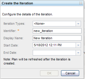 Create Iteration Dialog