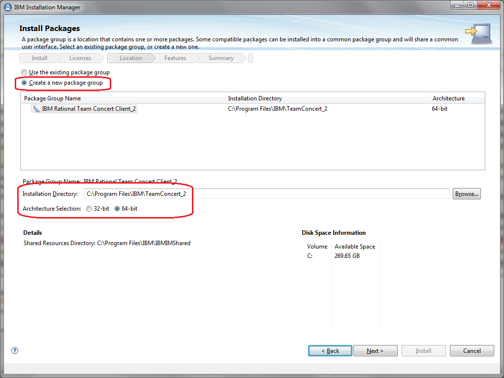 Install RTC new package group