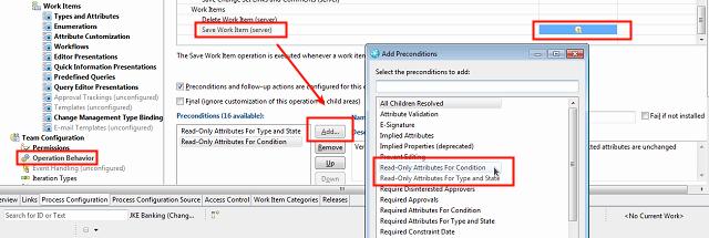 Preconditions configuration