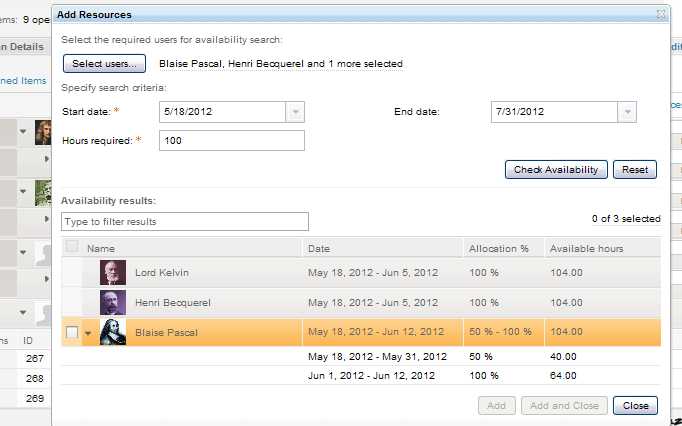 Resource Availability Search