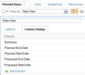 Planned Start and End date attribute columns