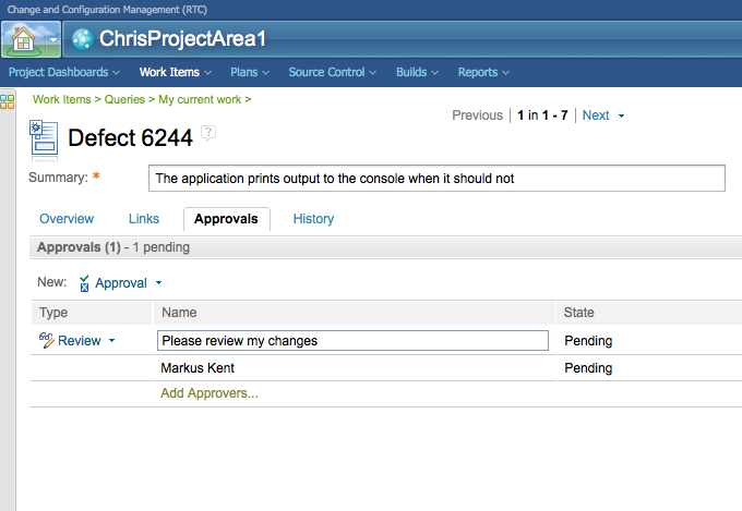 Attached change sets