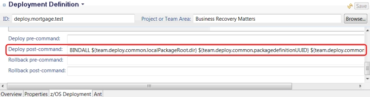 Deployment definition with deploy post-command