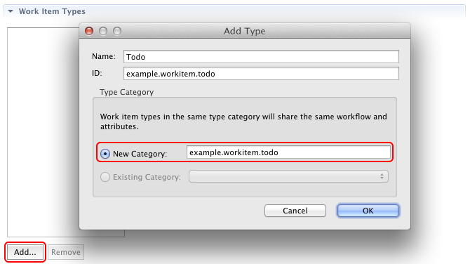 Create a new work item type Todo