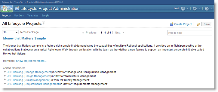 Figure 2. Lifecycle Project Administration simplifies multiple types of applications around one logical project