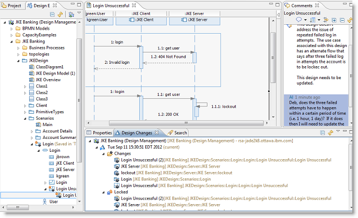 Design changes view in RSA