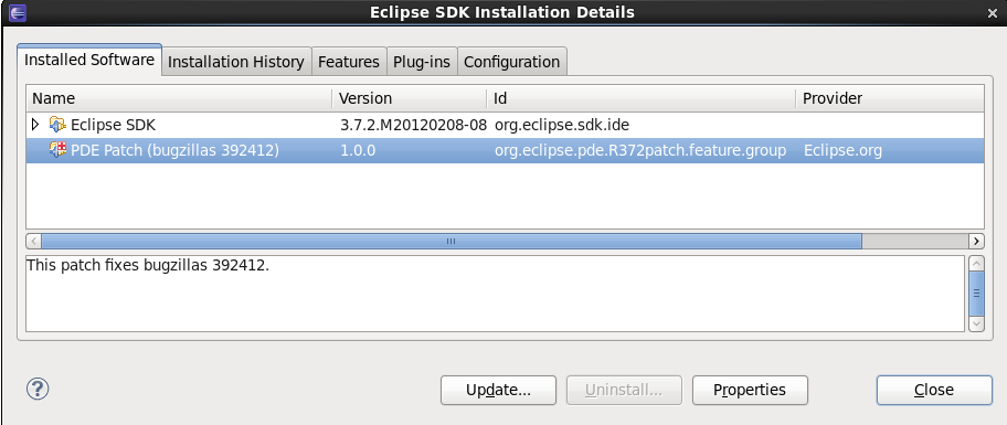 PDE version patch applied to Eclipse 3.7.2
