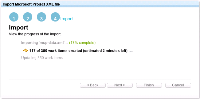 Progress of a large import file