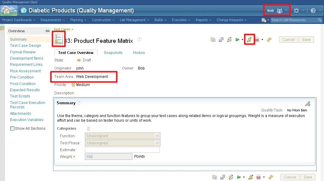 STest Case lock without e-signature