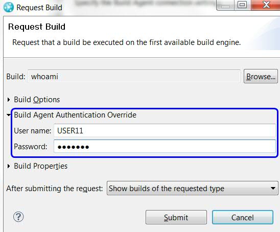 Build Agent Authentication Override