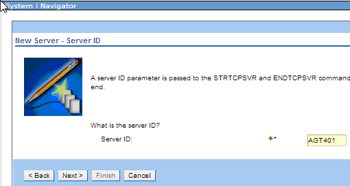 New Server wizard: server ID