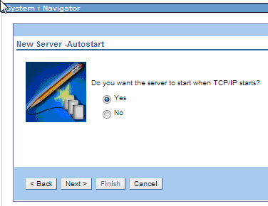 New Server wizard: Autostart