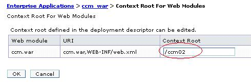 Context Root for Web Modules - /ccm02