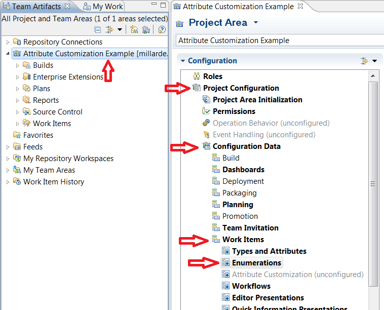 Locate and open the enumerations panel