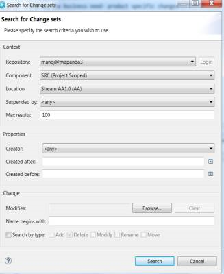 search changeset