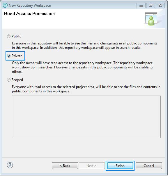 Select private workspace