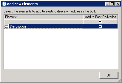 Add New          Element To Fact Delivery