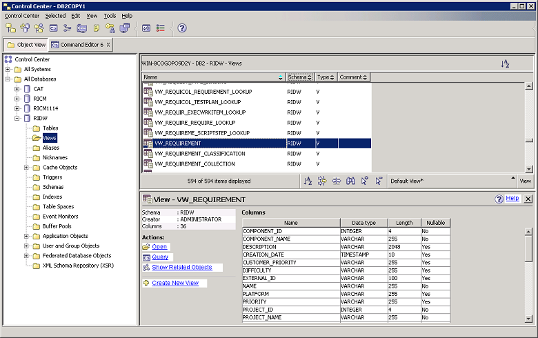 db2 Update View