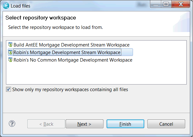 Select repository workspace