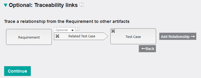 Traceability link to test                  case