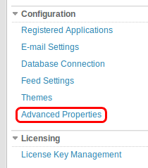 Advanced properties link