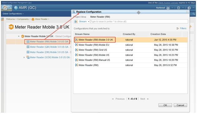 Image shows replacing a baseline with a stream