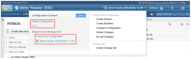 Image shows RM configuration context