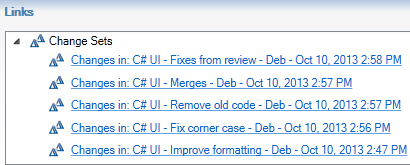 VS Change Set Links