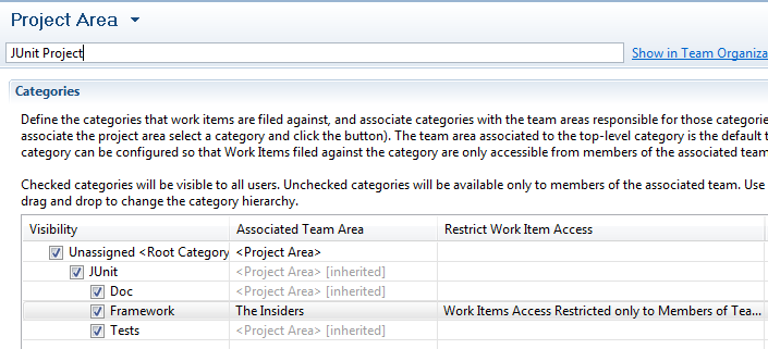Restrict Access to Work Item Category