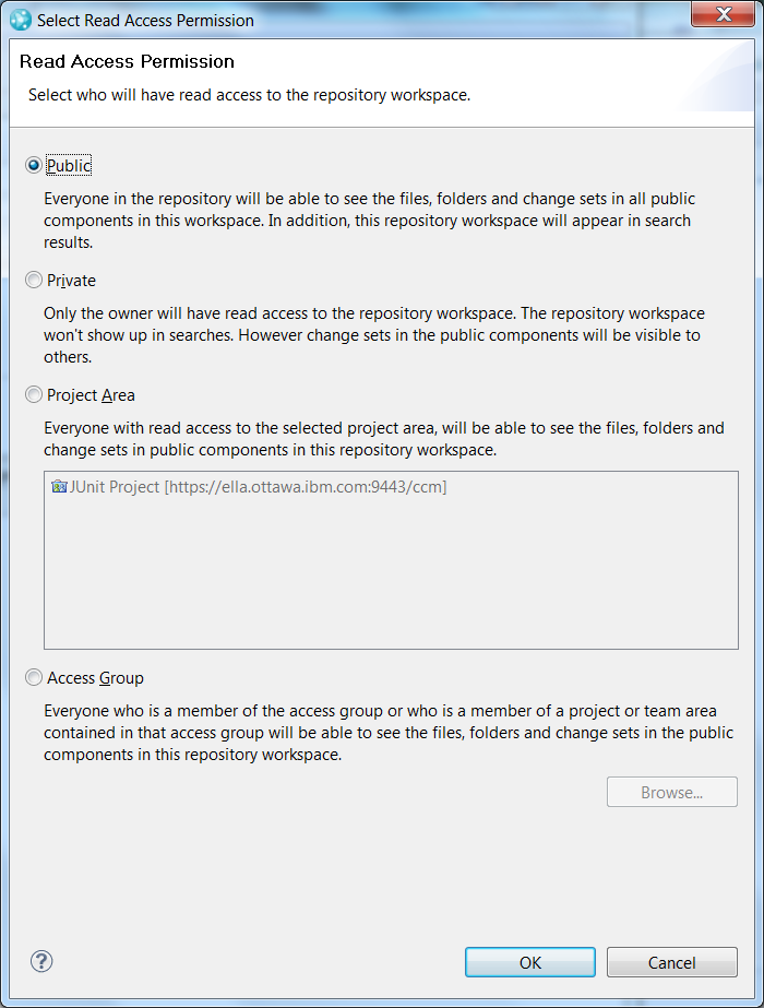 Repository Workspace Read Access Dialog