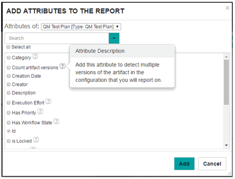 Add Attributes section in Report Builder
