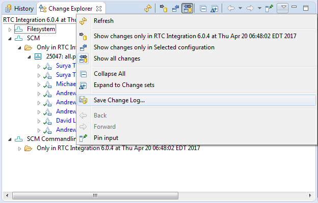 Save Change Log