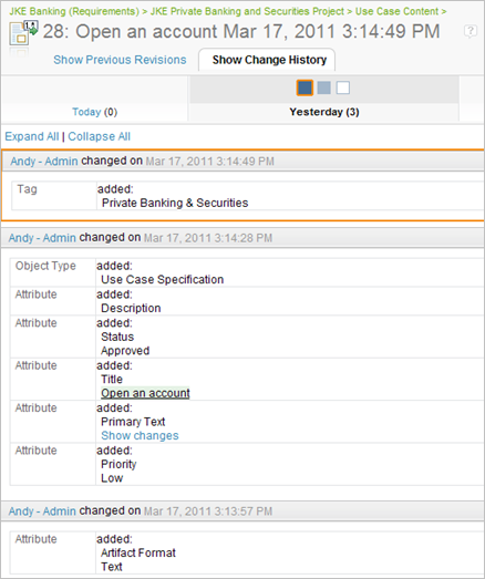 Audit history