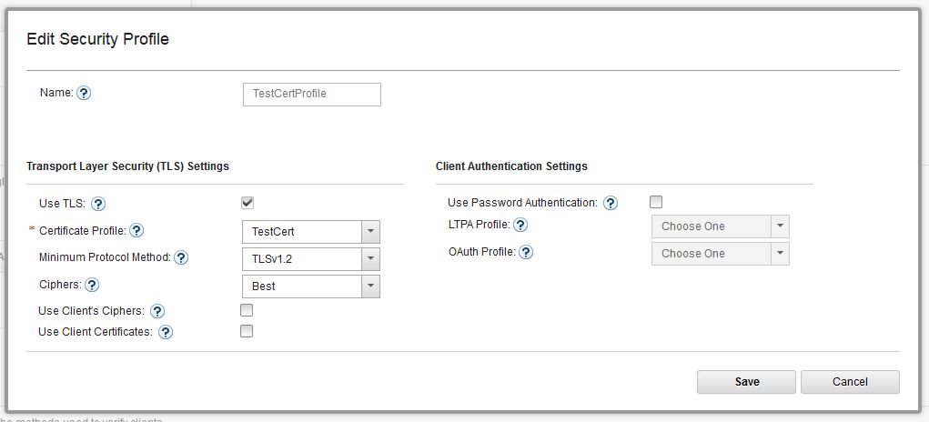 Creating Security Profile